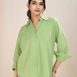 Women Relaxed Fit Spread-Collar Shirt-image-125