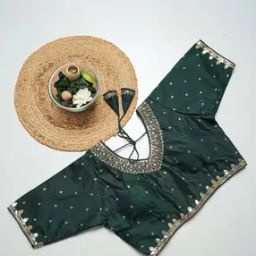 Women Embellished Vichitra Silk Blouse-picture-17