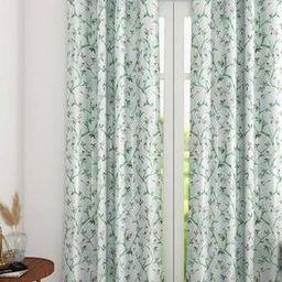 Floral Print Door Curtain with Eyelets-image-2
