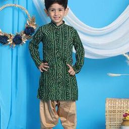 Bandhani Print Kurta & Dhoti Set-image-90