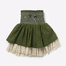 Swiss-Dot Layered Skirt with Bow Detail-image-43