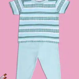 Striped Regular Fit T-Shirt & Pants Set-image-96