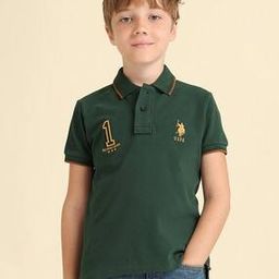 Boys Logo Polo T-Shirt with Collar Neck-image-3