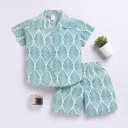Boys Cotton Printed Shorts and Shirt Set -image-51
