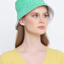 Polka-Dot Print Reversible Bucket Hat-image-30