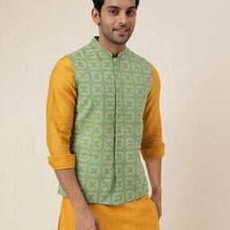 FabBasics Floral Printed Nehru jacket-22