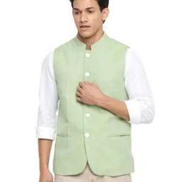 Striped andarin-Collar Nehru Jacket-41