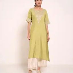 rangmanch by pantaloons Women Round-Neck Flared Kurta-picture-37