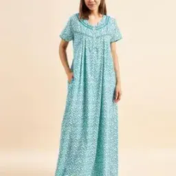 Leaf Print Nightie with Insert Pocket-picture-1