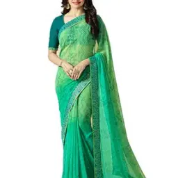 Printed Saree with Contrast Border-picture-7