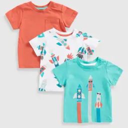 Boys Pack of 3 Printed Regular Fit Crew-Neck T-Shirts-picture-22