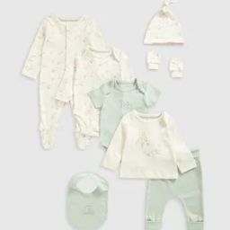 Infants My First Contemporary Woodland Cotton 8-Piece Clothing Gift Set-picture-16
