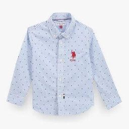 Boys Striped Regular Fit Cotton Shirt-image-91