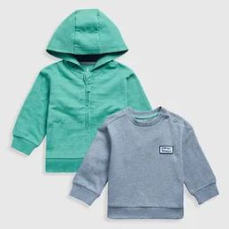 Boys Striped Hoodie & Sweatshirt Set-image-67