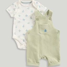 Infants Tiny Traveller Cotton Bibshorts & Bodysuit Set-picture-45