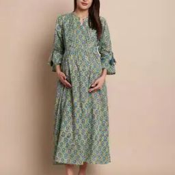 Floral Printed Maternity Fit & Flare Dress-image-39
