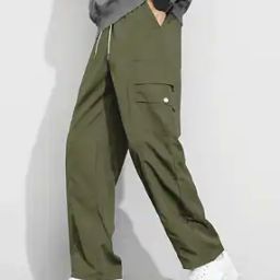 Men Relaxed Fit Cargo Pants with Drawstring Waist-image-87