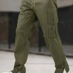 Men Relaxed Fit Cargo Pants with Drawstring Waist-image-21