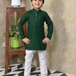 Boys Embroidery Kurta Pyjama Set-image-28