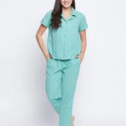 clovia Striped T-Shirt & Pyjama Set-picture-32