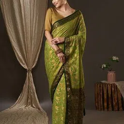 Floral Saree with Tassels-image-45