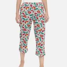 Floral Print Capris with Elasticated Waist-30