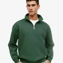 Men Oversized Fit Turtleneck Sweatshirt-image-96