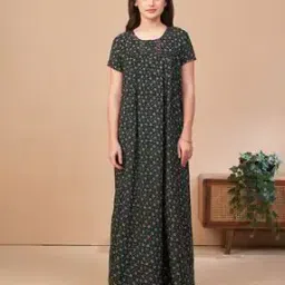 sand dune Women Floral Print Nighti-picture-30