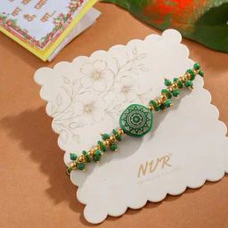 nvr Tie-Up Artificial Beads Round Shape Thread Rakhi  image 1