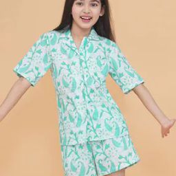Girls Cotton Floral Nightwear Set-image-85