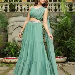 Women Embroidered Flared Lehenga Choli Set-image-21