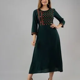 Floral Embroidered A-line Dress-image-106