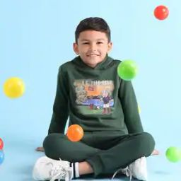 Boys Graphic Print Regular Fit Hoodie-53