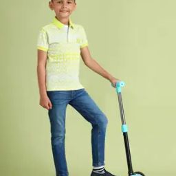 Boys Houndstooth Print Regular Fit Cotton Polo T-Shirt-picture-22