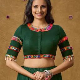 Women Embroidered Back-Open Blouse-image-33