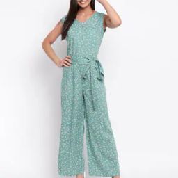 Floral Print Jumpsuit with Tie-Up-image-56
