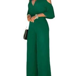 Women V-Neck Jumpsuit with Waist Tie-Up-image-60
