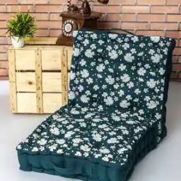 Set of 2 Floral Print Square-Shaped Floor Cushions-11