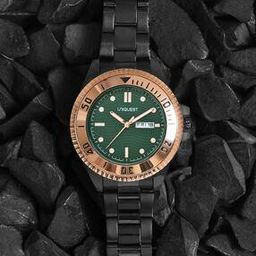 Green Dial Analogue Fashion Watch with Day Date Function And Steel Strap for Men-image-62