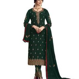 Embellished Semi-Stitched Straight Dress Material-image-3