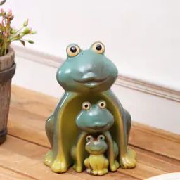 Joyous Nesting Handpainted Ceramic Frogs Set-0