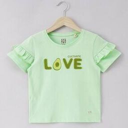 Girls Typographic Print Crew-Neck T-Shirt-image-35