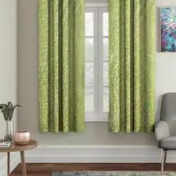 Pack of 2 Leaf Woven Design Window Curtains-32