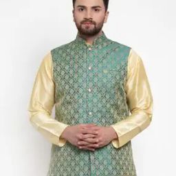 Floral Print Nehru jacket with Button Closure-1