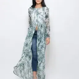 Tropical Print Round-Neck Tunic-7
