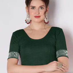 Women Embellished Round Neck Blouse-image-7