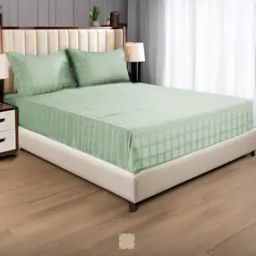  Cotton 300TC Jacquard King Size Bedsheets With 2 Pillow Covers-40