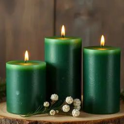 Set of 3 Lily Scented Pillar Candles-image-3