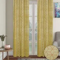 Set of 2 Foil Print Long Door Curtains-50