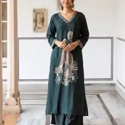 Animal Print Straight Kurta with Palazzos-image-74